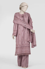 EMBROIDERED CAMBRIC 3PCS UNSTITCHED