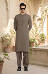 SOLDIER-GREEN BLENDED KAMEEZ SHALWAR