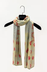 ASH-GREY PRINTED VISCOSE STOLE