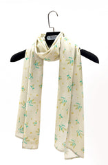 LIGHT GREY PRINTED VISCOSE STOLE