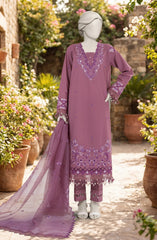 EMBROIDERED CAMBRIC 3PCS UNSTITCHED