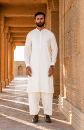 SUMMER'25 MEN KAMEEZ SHALWAR OFF WHITE