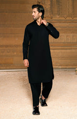 SUMMER'25 MEN KAMEEZ SHALWAR BLACK