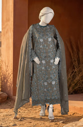 EMBROIDERED CAMBRIC 3PCS UNSTITCHED