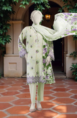 EMBROIDERED PRINTED LAWN STITCHED 3 PIECE