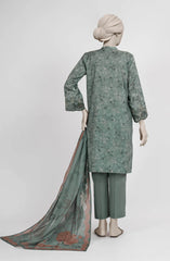 EMBROIDERED PRINTED LAWN STITCHED 3 PIECE