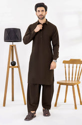 CHOCOLATE BROWN BLENDED KAMEEZ SHALWAR