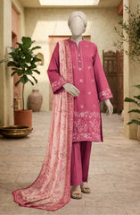 EMBROIDERED CAMBRIC 3PCS UNSTITCHED