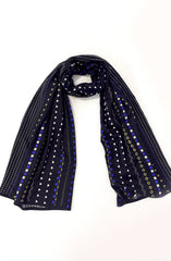 BLACK PRINTED VISCOSE STOLE