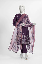 EMBROIDERED PRINTED LAWN 3PCS UNSTITCHED