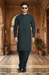 TEAL-GREEN BLENDED EMBROIDERED KAMEEZ SHALWAR