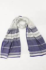 WHITE PRINTED VISCOSE STOLE