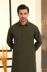 OLIVE BLENDED KAMEEZ SHALWAR