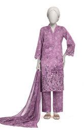 EMBROIDERED PRINTED CAMBRIC STITCHED 3 PIECE