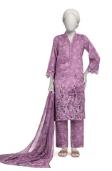 EMBROIDERED PRINTED CAMBRIC STITCHED 3 PIECE