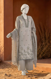 EMBROIDERED CAMBRIC 3PCS UNSTITCHED