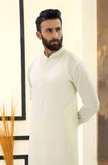 SUMMER'25 EMBROIDERED MEN KAMEEZ SHALWAR LIGHT CREAM