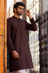 MAROON BLENDED EMBROIDERED KURTA
