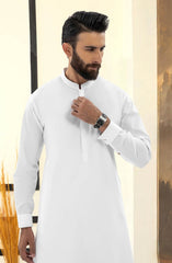 SUMMER'25 MEN KAMEEZ SHALWAR WHITE