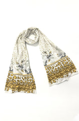 OFF WHITE PRINTED VISCOSE STOLE