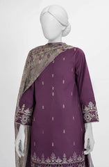 EMBROIDERED CAMBRIC STITCHED 3 PIECE