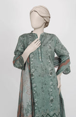EMBROIDERED PRINTED LAWN STITCHED 3 PIECE