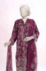 EMBROIDERED PRINTED CAMBRIC STITCHED 3 PIECE