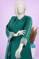 EMBROIDERED ZARI TAR STITCHED 3 PIECE