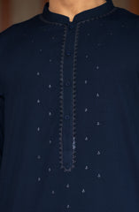INK-BLUE BLENDED EMBROIDERED KAMEEZ SHALWAR