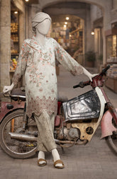 EMBROIDERED PRINTED CAMBRIC STITCHED 2 PIECE