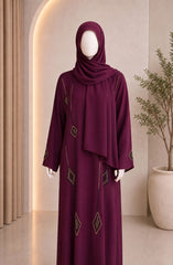 MAROON FORMAL FESTIVE ABAYA