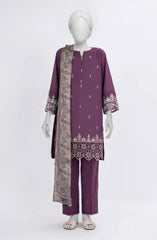 EMBROIDERED CAMBRIC STITCHED 3 PIECE