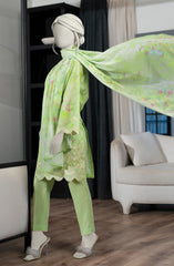 EMBROIDERED CAMBRIC STITCHED 3 PIECE