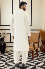 OFF WHITE 100% COTTON EMBROIDERED KAMEEZ SHALWAR