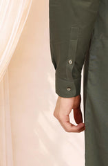 FOREST-GREEN 100% COTTON KAMEEZ SHALWAR