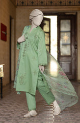 EMBROIDERED CAMBRIC STITCHED 3 PIECE
