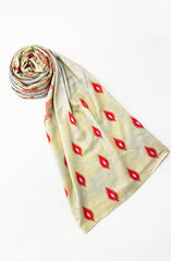 ASH-GREY PRINTED VISCOSE STOLE