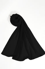 BLACK KOREAN CHIFFON STOLE