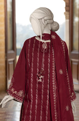 EMBROIDERED CAMBRIC 3PCS UNSTITCHED