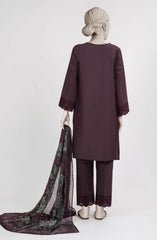 EMBROIDERED CAMBRIC STITCHED 3 PIECE