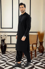 SUMMER'25 MEN KAMEEZ SHALWAR BLACK