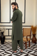 FOREST GREEN 100% COTTON KAMEEZ SHALWAR