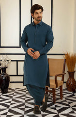 TEAL BLUE 100% COTTON KAMEEZ SHALWAR