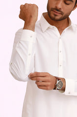 OFF WHITE BLENDED KAMEEZ SHALWAR