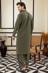 SUMMER'25 MEN KAMEEZ SHALWAR DEEP OLIVE