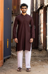 MAROON BLENDED EMBROIDERED KURTA