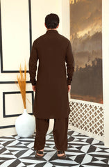 CHOCOLATE BROWN BLENDED KAMEEZ SHALWAR