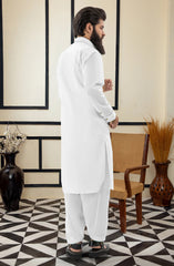 WHITE 100% COTTON KAMEEZ SHALWAR