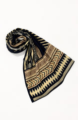 BLACK PRINTED VISCOSE STOLE