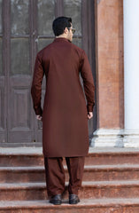 BRICK BROWN BLENDED KAMEEZ SHALWAR